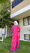 PEMBE VİSKON ELBİSE