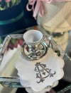 Kişiye Özel MONOGRAM Gümüş Harf Baskılı Keten Damat Kahvesi Mendili Peçetesi