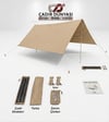 Çadır Dünyası Profesyonel Kamp Tentesi (Tarp) - 330x330 cm, 8mm Demir Kazık ve Komple Aksesuar Seti