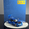 1/64 Mazda FD3S RX7 Metallic Blue Luxury Round Stand Version Diecast Scale Model Car