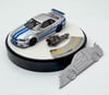 1/64 Nissan Skyline GT-R R34 Z-Tune Silver w/ Blue Strip Luxury Round Stand Ver