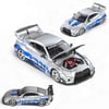 Demon King Auto 1:64 LBWK Nissan GT-R R35 Silver with Blue Stripes