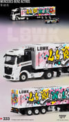 Mini GT Mercedes-Benz Actros w/ 40 Ft Container LBWK Kuma Graffiti