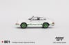 Mini GT Porsche 911 Carrera RS 2.7 Grand Prix White with Green Livery BLISTER PACKAGING!