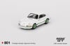 Mini GT Porsche 911 Carrera RS 2.7 Grand Prix White with Green Livery BLISTER PACKAGING!
