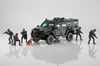MINI VISUAL ART 1:64 Lenco BearCat G3 Armored Vehicle Black with figures