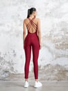 3 İpli Spor Tulum Bordo Renk 2202
