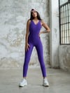 Çift Çapraz Spor Tulum Mor Renk 1335