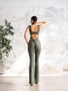 İspanyol Scrunch Butt Jumpsuit  Haki Renk  1503