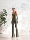 İspanyol Scrunch Butt Jumpsuit  Haki Renk  1503