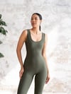 İspanyol Scrunch Butt Jumpsuit  Haki Renk  1503