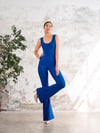 İspanyol Scrunch Butt Jumpsuit  Saks Rengi 1506