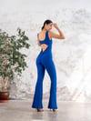 İspanyol Scrunch Butt Jumpsuit  Saks Rengi 1506