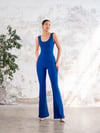 İspanyol Scrunch Butt Jumpsuit  Saks Rengi 1506
