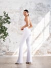 İspanyol Scrunch Butt Jumpsuit Beyaz Renk 1504