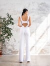 İspanyol Scrunch Butt Jumpsuit Beyaz Renk 1504