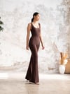İspanyol Scrunch Butt Jumpsuit Kahverengi 1505