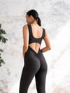 İspanyol Scrunch Butt Tulum Siyah Renk 1500