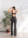 İspanyol Scrunch Butt Tulum Siyah Renk 1500
