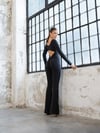 İspanyol Uzun Kollu Scrunch Butt Tulum Siyah Renk 3100
