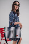  Üç Gözlü Lacivert Tote Bag Kadın Çantası 