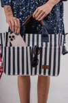  Üç Gözlü Lacivert Tote Bag Kadın Çantası 
