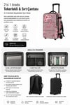 ✈️ WOYS TRAVEL Valize Gerek Bırakmayan Kabin Boy Pembe Çiçek Desenli Seyahat Çantası