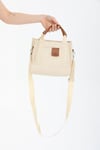 Kadın Krem Kanvas Çapraz Askılı Mini The Tote Bag El Omuz Çanta