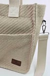 ÜÇ GÖZLÜ THE TOTE BAG DESENLİ BEJ CANVAS KADIN OMUZ ÇANTA