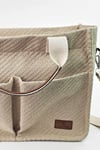 ÜÇ GÖZLÜ THE TOTE BAG DESENLİ BEJ CANVAS KADIN OMUZ ÇANTA
