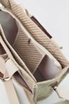 ÜÇ GÖZLÜ THE TOTE BAG DESENLİ BEJ CANVAS KADIN OMUZ ÇANTA