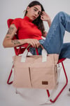 ÜÇ GÖZLÜ THE TOTE BAG DÜZ BEJ CANVAS KADIN OMUZ ÇANTA