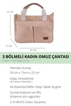 ÜÇ GÖZLÜ THE TOTE BAG DÜZ BEJ CANVAS KADIN OMUZ ÇANTA