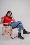 ÜÇ GÖZLÜ THE TOTE BAG DÜZ BEJ CANVAS KADIN OMUZ ÇANTA