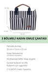 ÜÇ GÖZLÜ THE TOTE BAG LACİVERT ÇİZGİLİ CANVAS KADIN OMUZ ÇANTA