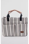 ÜÇ GÖZLÜ THE TOTE BAG SİYAH ÇİZGİLİ CANVAS KADIN OMUZ ÇANTA