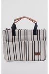 ÜÇ GÖZLÜ THE TOTE BAG SİYAH ÇİZGİLİ CANVAS KADIN OMUZ ÇANTA
