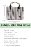 ÜÇ GÖZLÜ THE TOTE BAG SİYAH ÇİZGİLİ CANVAS KADIN OMUZ ÇANTA