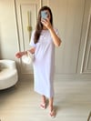Modal Kumaş Basic Elbise Lila -1017