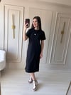Modal Kumaş Basic Elbise Siyah-1017