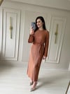 Piliseli Kuşaklı Elbise Tarçın - 1005