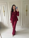 Piliseli Volanlı Bordo Takım - 1006