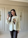 Teddy baskılı Bej sweatshirt