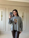 Teddy baskılı Gri sweatshirt