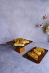 2 Li Ligna Ahşap Rölyefli Sunum Seti (22 Cm Piramit , 16x26 Cm Kase) Servis Seti, Çukur Kase