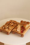 2 Li Risus Top Ayaklı 17x25 Ve 17x30 Cm Ahşap Dikdörtgen Pasta Sunum Servis Tabağı Seti