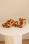 2 Li Risus Top Ayaklı 17x25 Ve 17x30 Cm Ahşap Dikdörtgen Pasta Sunum Servis Tabağı Seti