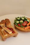 2 Li Risus Top Ayaklı 29 Cm Ve 17x25 Cm Ahşap Dikdörtgen Pasta Sunum Servis Tabağı Seti
