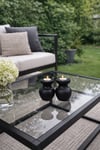 2 Li Siyah Büyük Nar Model Tealight Ahşap Şamdan Seti Dekoratif Şamdan
