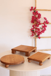 3 Lü 25 Cm Risus, 17x25 Cm Risus, 25x25 Cm Tiyos Ahşap Kahvaltılık Sunum Servis Tabağı Seti
